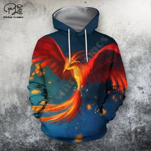 PLstar Cosmos Phoenix Tattoo 3D All Over Printed Hoodies Sweatshirts Zip Hooded For Men And Women Casual Streetwear Style-A14