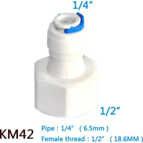 1PC 1/2" Internal thread to 1/4" Straight connector RO Water Fitting Tune Quick Connect Reverse Osmosis White fast connection