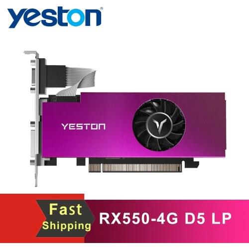 Yeston Video Card RX560D-4G D5 Discrete Gaming Graphics Card 1176MHz/6000MHz 4G/128bit/GDDR5/DP+DVI-D Desktop Video Cards