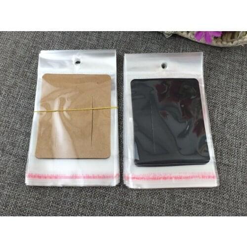 Jewelry Kraft Paper Hair Clip Cards Package Blank 200PCS 9*7cm Fashion Hair Clip Card+200pcs OPP Bags Accept custom logo