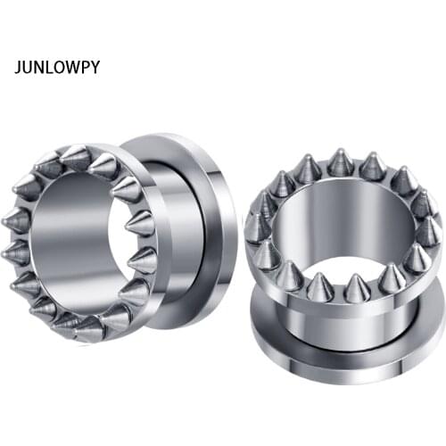 JUNLOWPY Surgical Steel Ear Plugs Flesh Tunnel Gauges Tapers Stretcher Earring Piercing Wholesale Body Jewelry 80pcs Mix 5-18mm