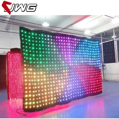 Factory Price P180mm Led Video Cloth 2x3m LED Colorful Video Curtain with DMX Controller Wedding Decoration Lighting