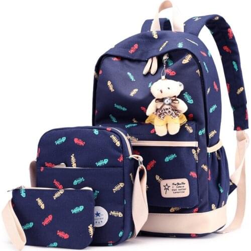 Fashion printing women backpack High quality canvas backpacks for teenage girls school backpack school bags mochila infantil