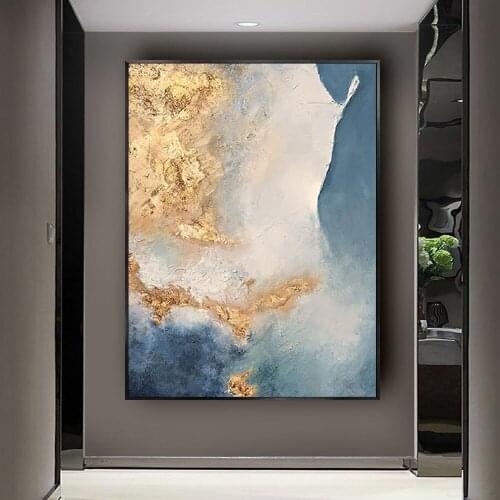Gold abstract modernos canvas pictures for living room posters and paintings home decor Jade texture cuadros painting No frame