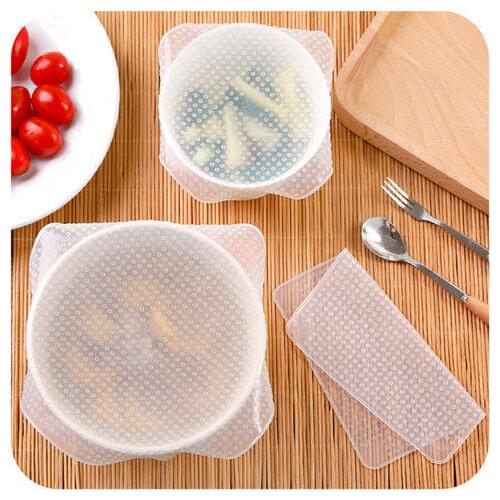 1Pcs Reusable Silicone Wrap Seal Food Fresh Keeping Wrap Lid Cover Stretch Vacuum Food Wrap Kitchen Tools
