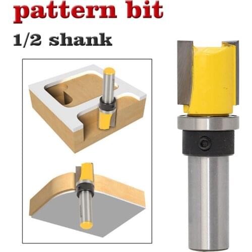 1pc Pattern Trim Template Trim Router Bit - 3/4" X 3/4" - 1/2" Shank Woodworking cutter Tenon Cutter for Woodworking Tools