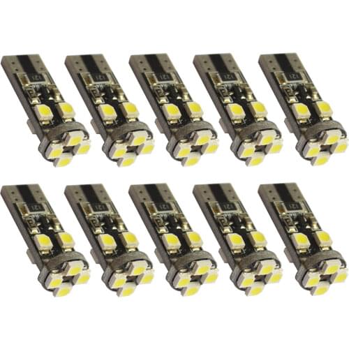 10X Car Led Canbus Xenon White T10 194 W5W Turn Signal No Error Free Interior Reading Light Tail Bulb Backup Light Parking Lamp