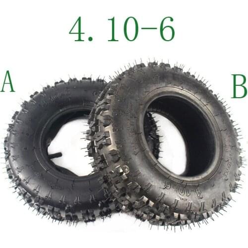 2 types of tire 4.10-6 tubeless tires and inner and outer fit ATV Quad Go Kart 47cc 49cc Chunky All Models Snow tire