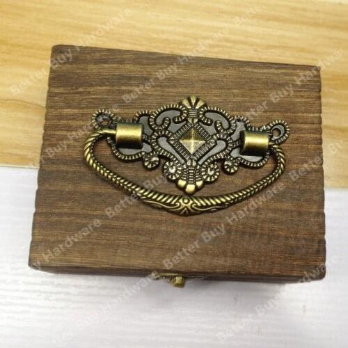 5pcs/lot 72*45mm/48*28mm Antique Bronze Cabinet Knobs Drawer Handles Cupboard Pulls Jewellery Box Handle With Screws