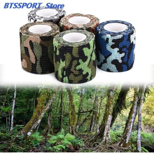 5cmx4.5m Camping Camo Outdoor Hunting Tool Camouflage Adhesive Tape Waterproof Wrap Durable