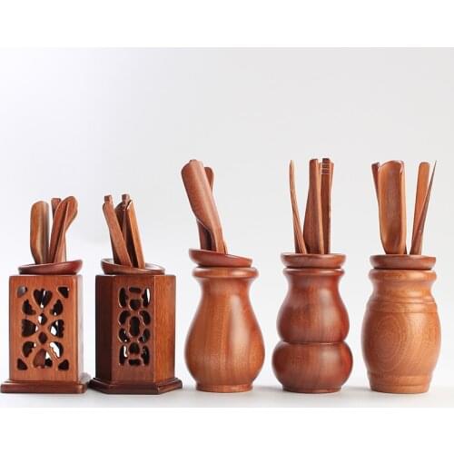6pcs/set Rosewood Matcha Tea Tools Cutters/scoops/clips/stick/storage box Japanese Tea Ceremony Tools Tea Measure Accessories