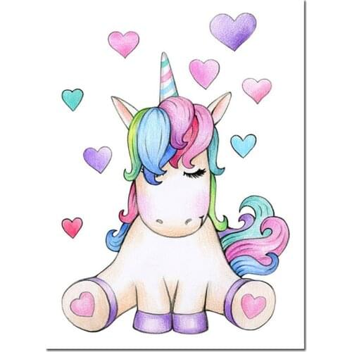 5D Diy Diamond Painting Full Drill Unicorn Christmas Decorations For Home Mosaic Cartoon Pink Wall Kids Room Wall StickerZP-3333