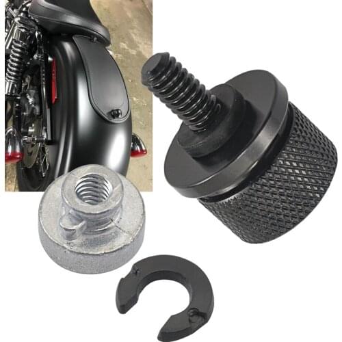 For Harley Touring FXDC FXDF FXD Sportster 1/4" Black Aluminum Motorcycle Thread Fender Seat Mounting Bolt Screw Cap Nut 1set