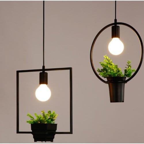 Home decor hanging flower vases with lights bar decor flower pots metal vase