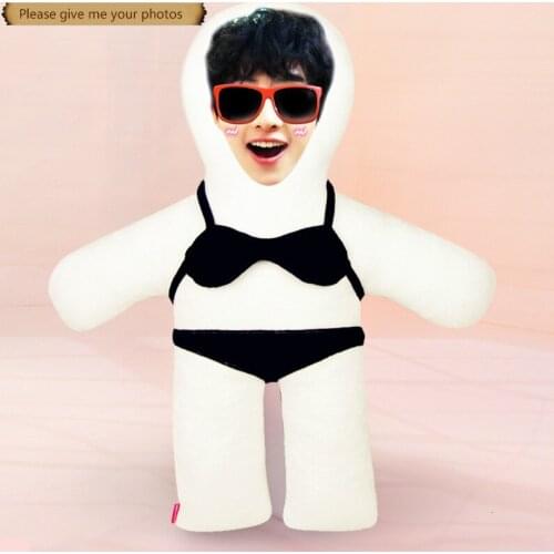 Photo custom pillow black bikini humanoid cushion Christmas decorations diy gift custom Doll Birthday Valentines Day Gifts