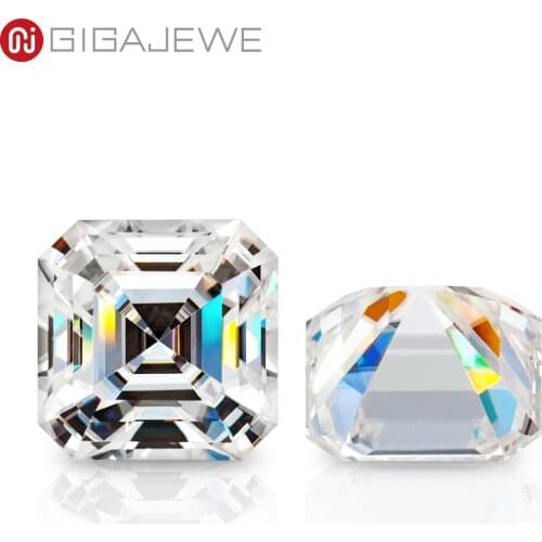 GIGAJEWE D Colour Excellent Asscher Cut Moissanite Loose Diamond Pass Tester Gems Stone For Jewelry making