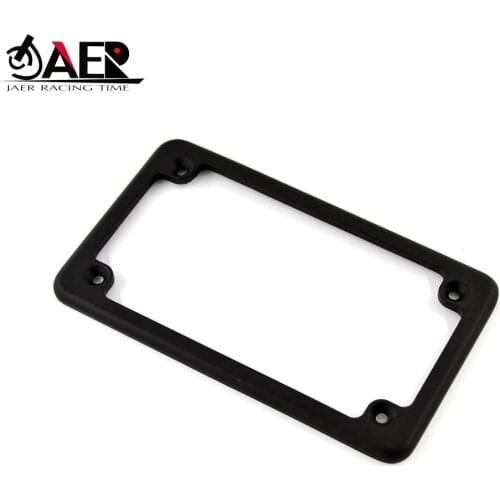 JAER 4''x7'' Aluminum Motorcycle Number Plate Frame License Plate Frame for Honda Suzuki Yamaha Kawasaki