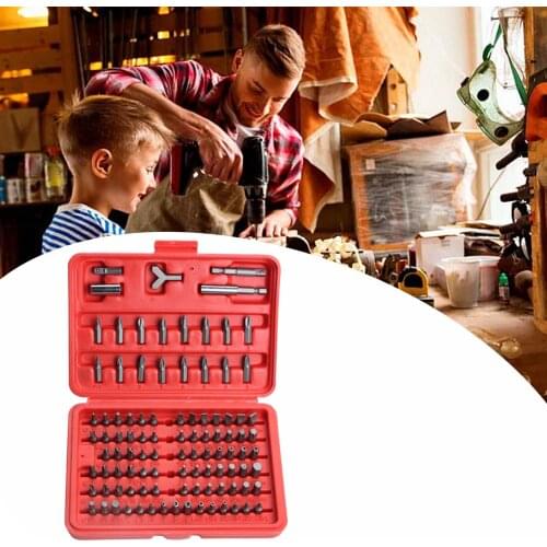 KKMOON 100Pcs Security Bits Set Slotted Cross Star Hex Socket Adapter Hook Driver with Storage Box
