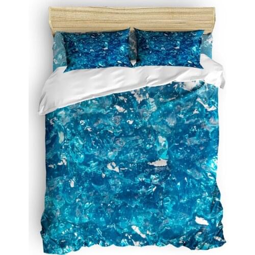 Blue Water Wave Texture Summer Duvet Cover Set 2/3/4pcs Bedding Set Bed Sheet Pillowcases Cover Set