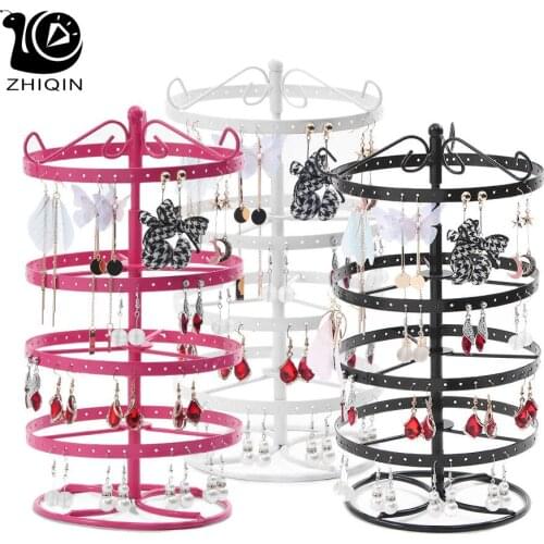 Metal Rotating Earring Storage Jewelry Display Bracelet Earrings Display Stand Cases Holder Racks Fixtures Earring Holder