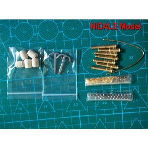 Scale 1/100 Halcon Ship model Accessories kits CNC Brass cannons+Alloy anchor+Brass Anchor chain+ Cannonball+wooden barrel