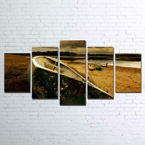 The-old-boat 5 PIECE CANVAS SET FOR LIVING ROOM