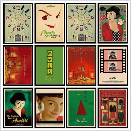 Perfect JL Le fabuleux destin Poulain Audrey Tautou Poster Wall Stickers Vintage Poster Prints High Quality For Bar HBA52