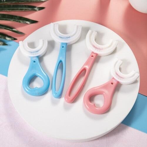 New Baby Toothbrush U Silicon Toothbrush Childrens Teeth Oral Care Cleaning Brush Hand-Held Convenient InfantToothbrush