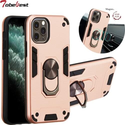 Shockproof Armor Magnetic Case For IPHONE 11 Pro XS Max X 8 7 6 6S Plus SE 2020 360 Degrees Car Ring Holder Cover For iphone 11