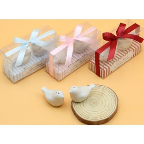 Christmas Favors Latest Style 200pcs=100sets/lot Love Birds Salt and Pepper Shaker Wedding Favors and Gift FREE SHIPPING