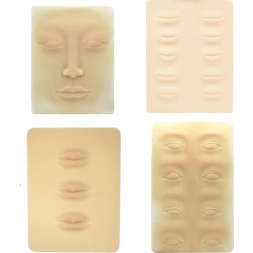3D Silicone Permanent Makeup Tattoo Training Practice Fake Skin Blank Eye Lips Face For Microblading Tattoo Machine Beginner