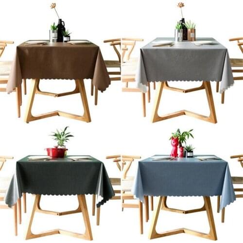 Modern Design Solid Color Tablecloth Waterproof Oil-proof Thick Anti-scald Coffee Table Mat PVC Hotel Dining Mats