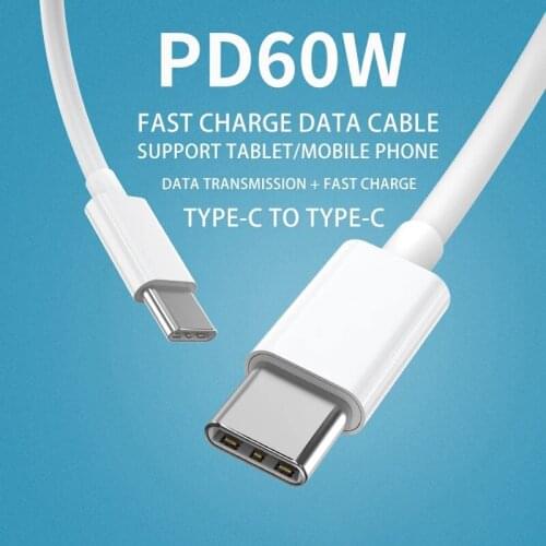 USB C TO USB C Cable Type c PD 60W For Samsung S 20 10 Note10 Note9 For Fast Charging USB C for redmi mi 11 huawei P20 P30 Pro