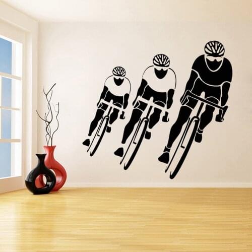 Vinyl Wall Decal Bicycle Race Cycling Sport Cyclist Wall Stickers Home Decoration Accessories Removable Art Decor Mural C115