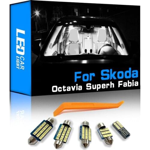 Interior LED For Skoda Octavia Superb Fabia MK1 MK2 MK3 1 2 3 Sedan Combi Canbus Vehicle Bulb Indoor Dome Map Light Kit