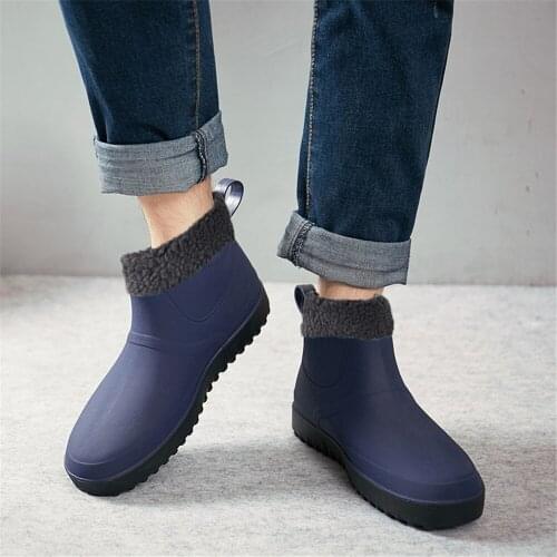 Waterproof Fly Fishing Shoes New Outdoor Hiking Warm Comfortable Short Tube Rubber Rain Boots Mens Non-slip Fisher Water Boots