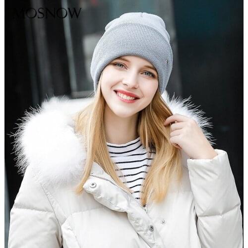 Knitted Hat Women Winter Hats Female Soft Warm Bonnet For Girls Autumn Beanies Cuffed Caps 24 Colors Beanies 2021 New