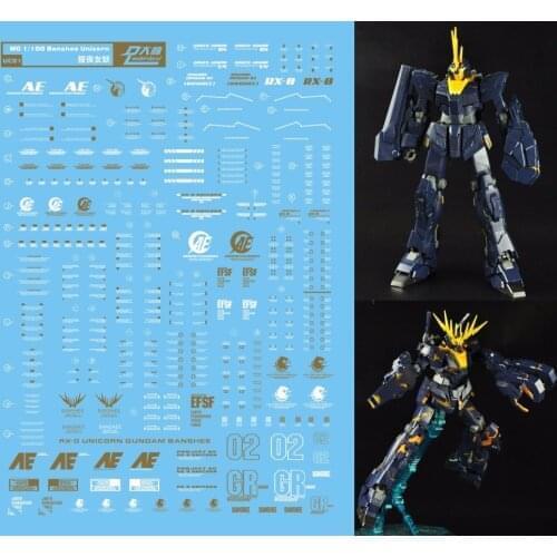 D.L high quality Decal water paste For Bandai MG 1/100 RX-0 Unicorn Gundam 02 Banshee UC01 DL014-1