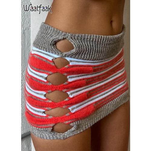 Женские трикотажные юбки Waatfaak China At AliExpress