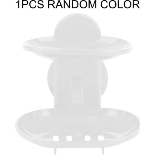 Double Sucker Soap Box Hot wander Creative Double Layers Soap Box Bathroom Soap Dish Sucker Holder Container Drain and Trace