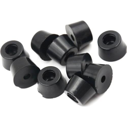 10Pcs 17 X 10mm Circular Black Durable Rubber Instrument Case Non-slip Cabinet Instrument Box Case Foot Bumpers Feet