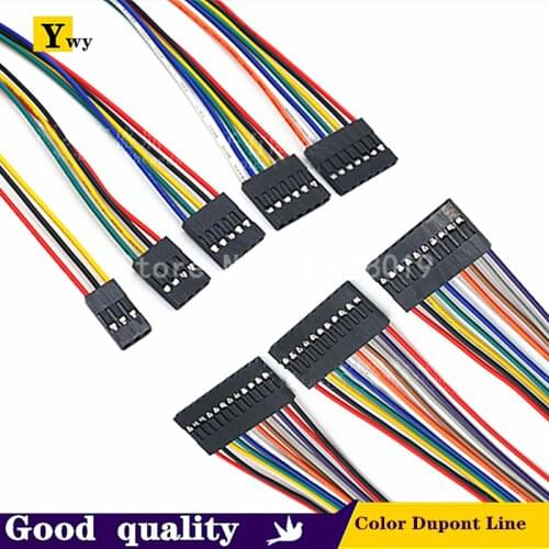 10PCS 2.54MM 2.54 Wire Dupont Line female to female 1P2 3 4 5 6 7 8 9 10 12 Pin Dupont cable connector JUMPER CABLE WIRE FOR PCB