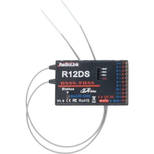 Original RadioLink R12DS 2.4Ghz 12 Channel Receiver For AT10 Transmitter Aircraft