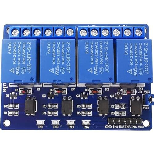 2Pcs/Lot 4-Channel Optocoupler Relay Module 5V 4 Channel Relay Control Board Home Smart Switch 4 Way Relay Module For ARDUINO