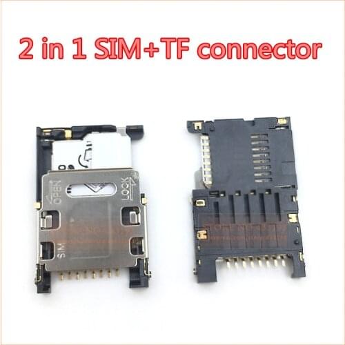 30pcs/lot New Sim Card+TF Card 2 in 1 socket Holder Tray Slot Connector Replacement Parts