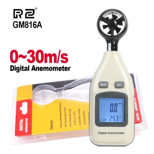 DZYTEK Anemometer Handheld Digital Air Velocity Anemometer Wind Speed Meter Wind vane Windmeter 0-30m/S Digital Speedometer