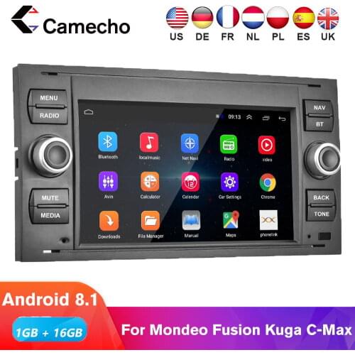 Camecho 2Din Android 8.1 Car Radio For Transit Fiesta Focus Galaxy Mondeo Fusion Kuga C-Max S-Max 7'' GPS Multimedia Player