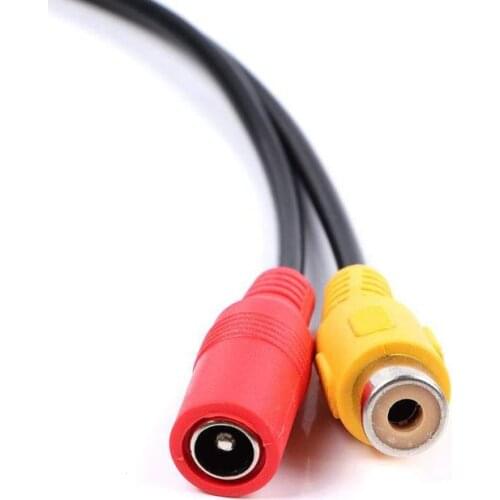 1Pc Car Reverse Backup Camera 4-Pin Male to Female Connector Rca Cvbs Wire Signal Power Adapter Harness