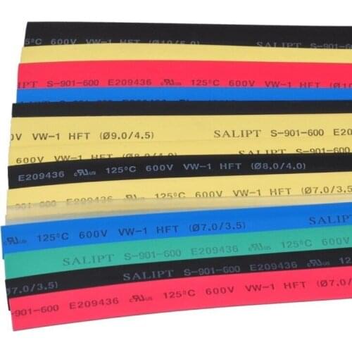 Free Shipping 20m/lot 4mm dia. PE heat shrinkable tube colorful heat shrinkable tube 600V heat shrinkable thin wall tubes