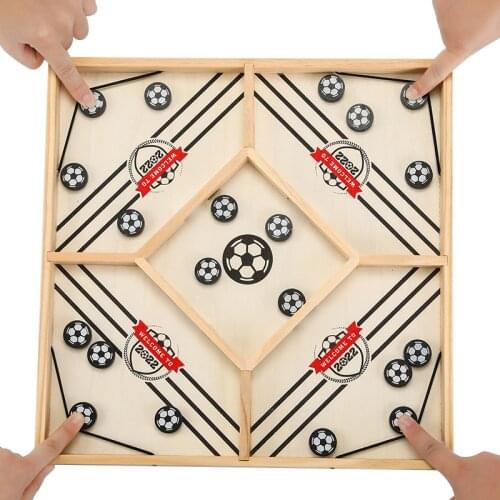 Fast Sling Puck Game Paced Wooden Table Hockey Winner Games Interactive Chess Toys For Adult Children Desktop Battle Board Game